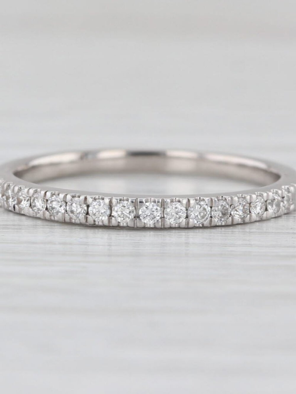 0.14ctw Diamond Wedding Anniversary Band 14k White Gold Size 7.5 Stackable Ring